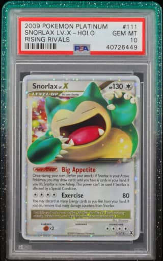 2009 #111 Snorlax LV.X-Holo PSA 10