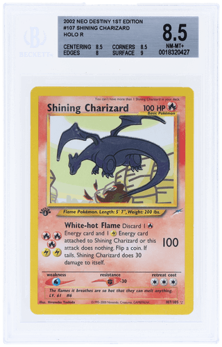 2002 Pokemon Neo Destiny 1st Edition Shining Charizard HOLO R #107 BGS 8.5